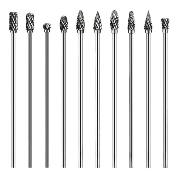 5/10Pcs Alloy Rotary Burrs Cylindrical Grinding Head Engineered for Precisions Machining High Hardness 3mm Shank