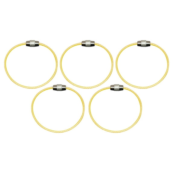 5/10Pcs Durable Steel Wire Rope Ring Connector Keychain Key Holder Hanging Cable Key Ring