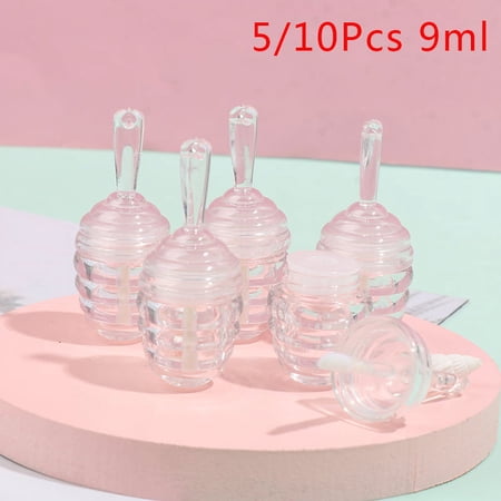 5/10Pcs Empty Lip Gloss Tube Containers Clear Mini Refillable Lip Balm Bottles