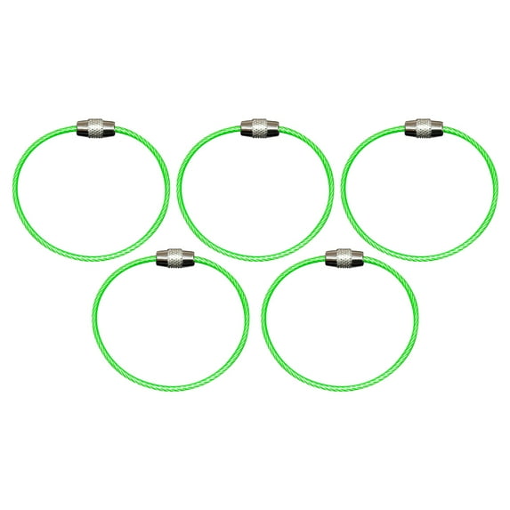 5/10Pcs Keychain Wire Rope Rings - Durable Steel Cable Connector, Screw Lock Key Holder for Hanging Keys