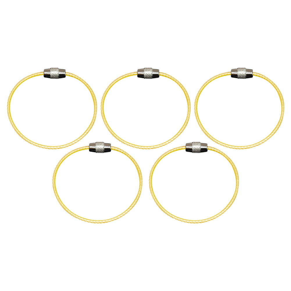 Wire Rope Ringe 5/10Pcs Keychain Wire Rope Rings - Durable Steel Cable Connector, Screw ...