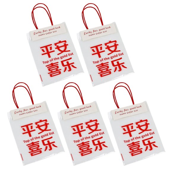 5/10Pcs Clear Packaging Bags Water Resistant Plastic Gift Bag With Top Handle For Birthday Wedding Christmas Supplies