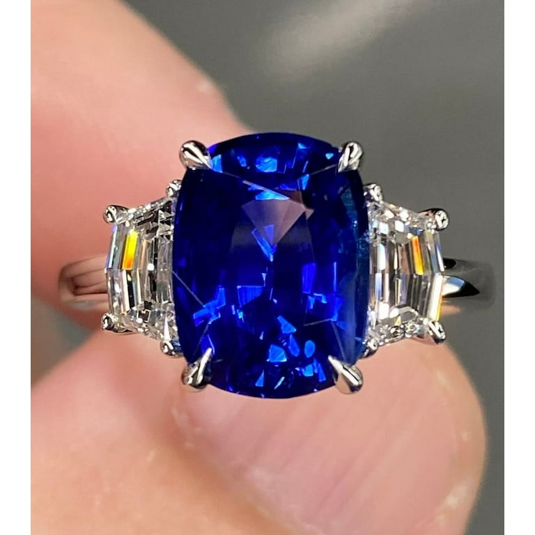 Natural Oval Cut Royal Blue Sapphire Gemstone Handmade 925