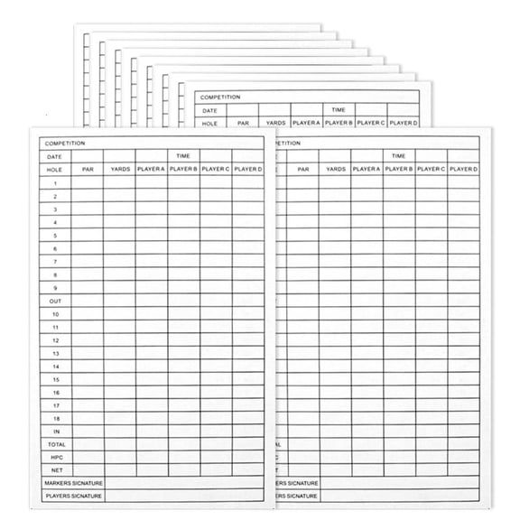 5/10pcs Coated Paper Score Cards Golf Competition Scorecards Enduring