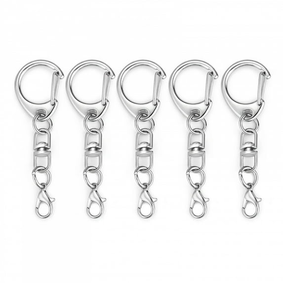 5/10pcs Lobster Clasp Key Ring Keychain C Shape Clasps Connector Hook For DIY Jewelry Making Finding Key Chain Accessories