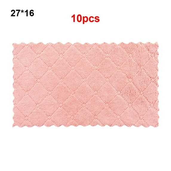 5/10pcs Super Absorbent Microfiber Kitchen Dish Cloth High\-efficiency Tableware Household Cleaning Towel Kitchen Tools Gadgets Color mixing 27*16(10pcs)