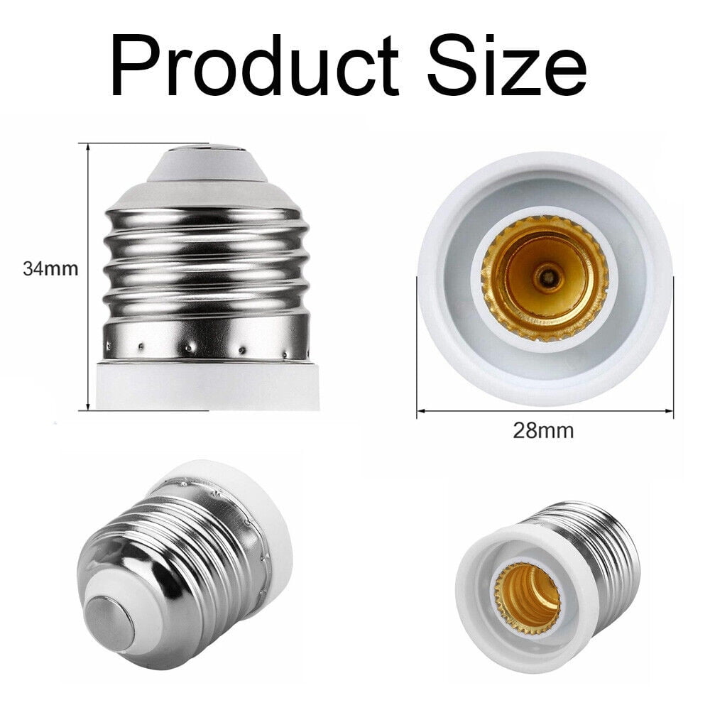 5/10x Light Bulb Socket Adapter Medium Base E26 to E12 Candelabra Screw