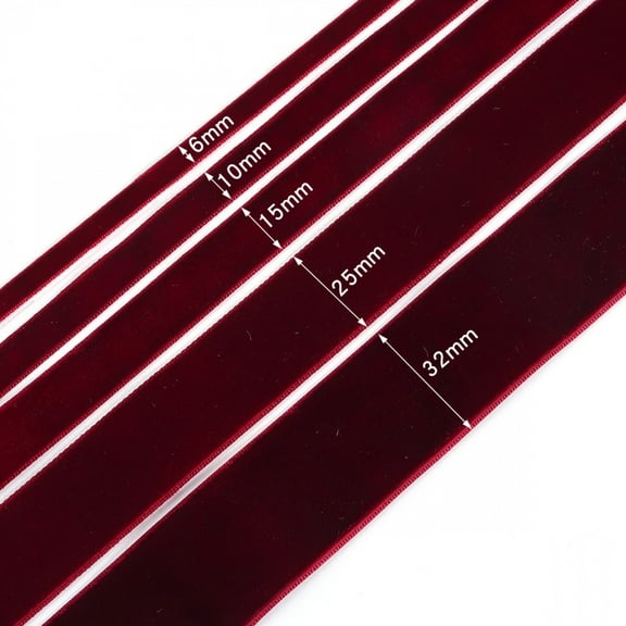 5-10yards/roll Velvet Ribbons Black Wine Red Color Single Face Flocking Webbing For DIY Christmas Crafts Wrapping Decoration