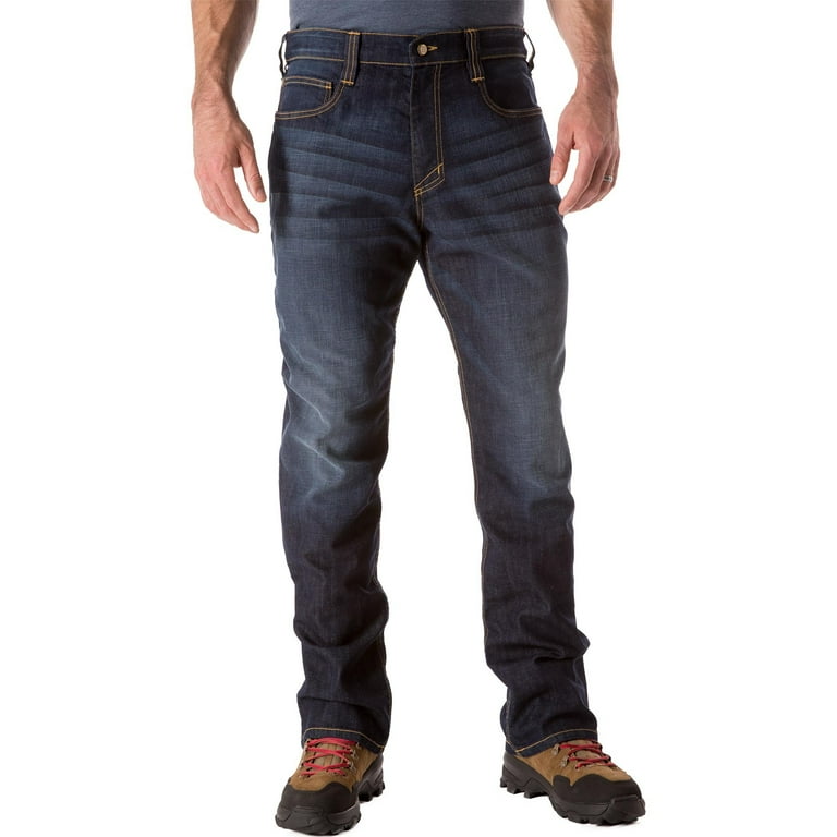 5.11 Tactical Men s Defender Flex Straight Jeans Mechanical Stretch Fabric Classic Pockets Dark Wash Indigo 38Wx32L Style 74477 Walmart
