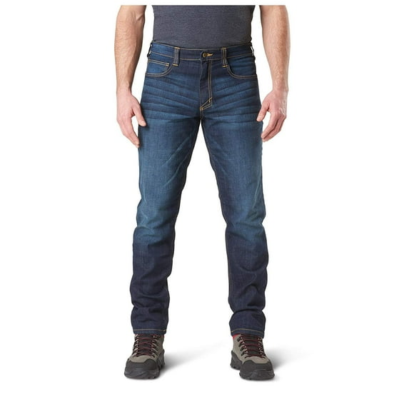 5.11 Tactical Men's Defender Slim Flex Jeans, Dark Wash Indigo, Size 32 x 32