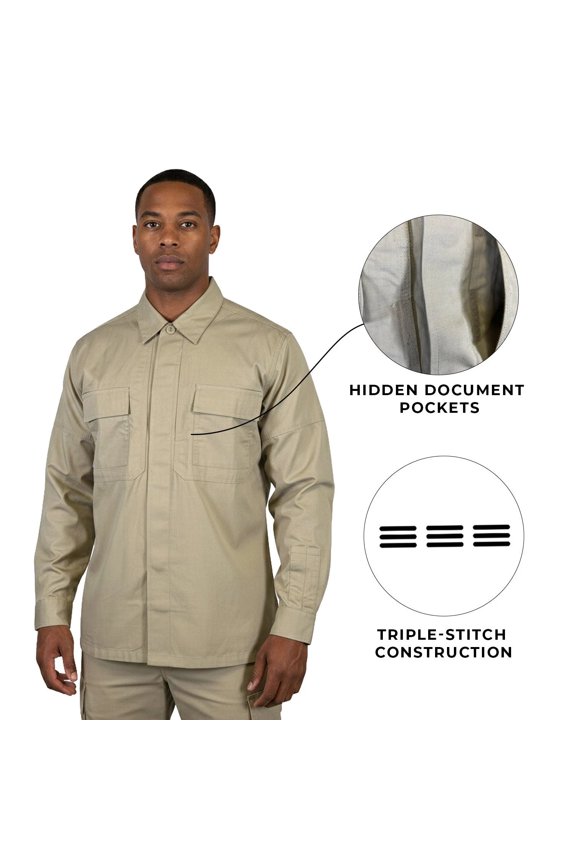 Tactical Men's Khaki Shirt Flexlite Pro Long Sleeve