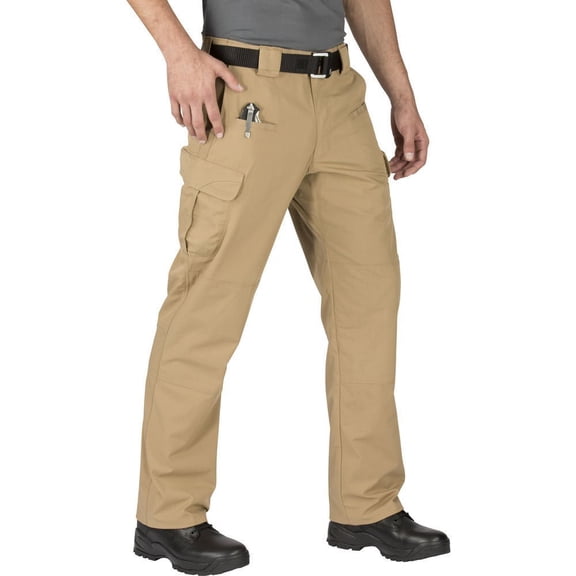 5.11 Tactical Men's Stryke Gusseted Pants, Flex-Tac Ripstop Fabric, Teflon Treated, Style 74369L, Coyote, 46/Unhemmed