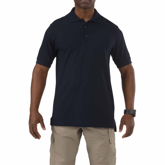 5.11 Tactical Men's Utility Tall Polo Shirt, Short Sleeve, Poly-Cotton Pique Knit Fabric, Dark Navy, 5XL, Style 41180T