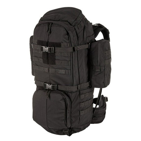 5.11 Tactical Military RUSH100 60L Deployment Backpack, Hydration & Storage Ready, Style 56555, Black, Small/Medium: 30"-36" Hip