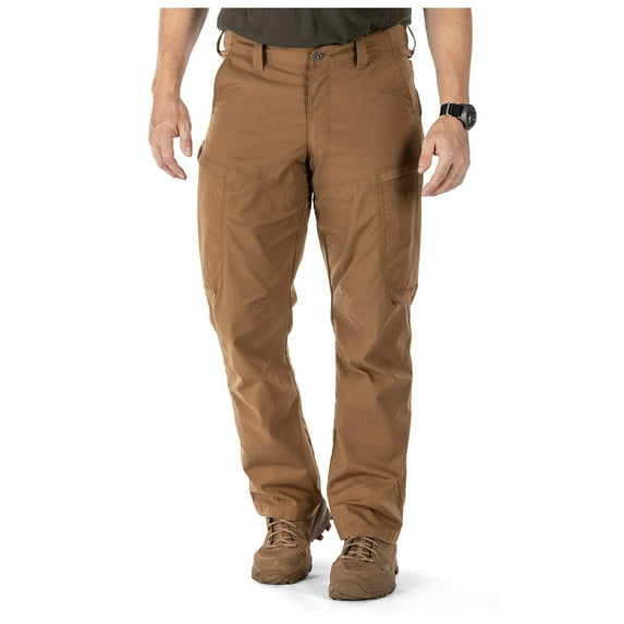 5.11 Work Gear Apex Cargo Work Pants, Flex-Tac Stretch Fabric, Gusseted, Teflon Finish, Battle Brown, 36W x 32L, Style 74434