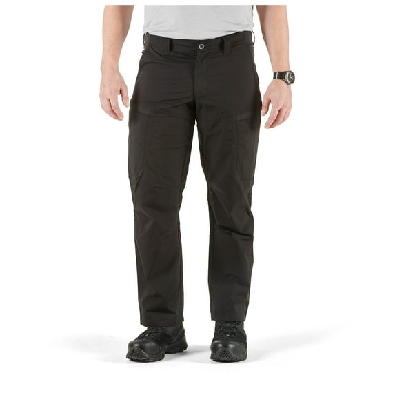 5.11 Work Gear Apex Cargo Work Pants, Flex-Tac Stretch Fabric, Gusseted, Teflon Finish, Black, 36W x 30L, Style 74434