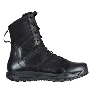 5.11 Work Gear Men's All-Terrain 8-Inch Side Zip Boots, Full-Length Side Zipper, Slip Resistant, Black, 9.5 Wide, Style 12431ABR