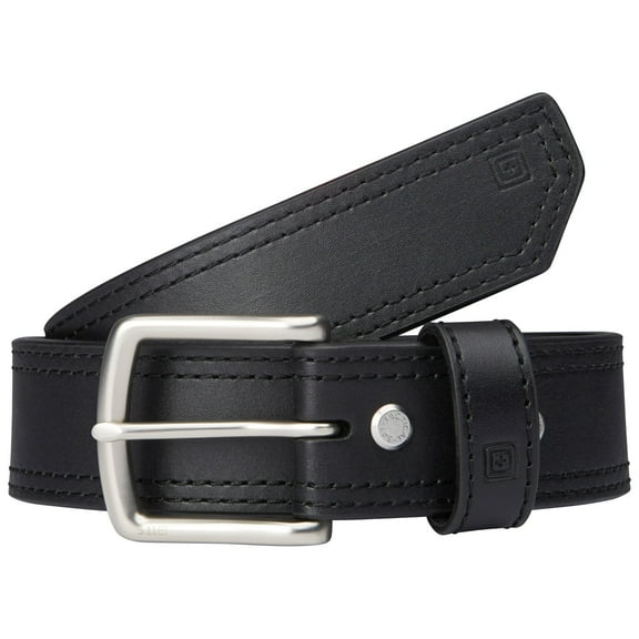 5.11 Work Gear Men's Arc 1.5-Inch Full Grain Leather Work Belt, Easy Weight Support, Black, 2X-Large, Style 59493