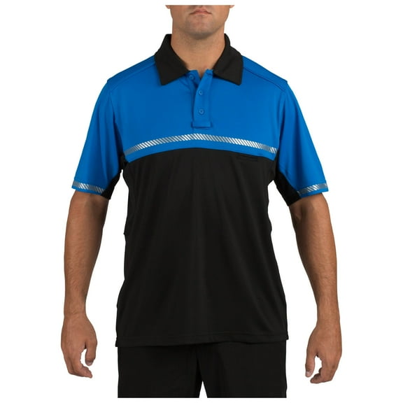 5.11 Work Gear Men's Bike Patrol Short Sleeve Polo Shirt, Jersey Knit Polyester, Royal Blue, Medium, Style 71322