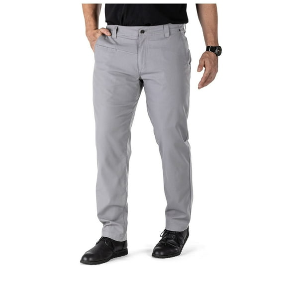5.11 Work Gear Men's Edge Slim Fit Chino Pants, Flex-Tac Twill, Teflon Treatment, Lunar, 42W x 36L, Style 74481