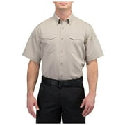 5.11 Work Gear Men's Fast-Tac Short-Sleeve Shirt, Tall, Regular Fit, Water Resistant, Khaki, Large, Style 71373T