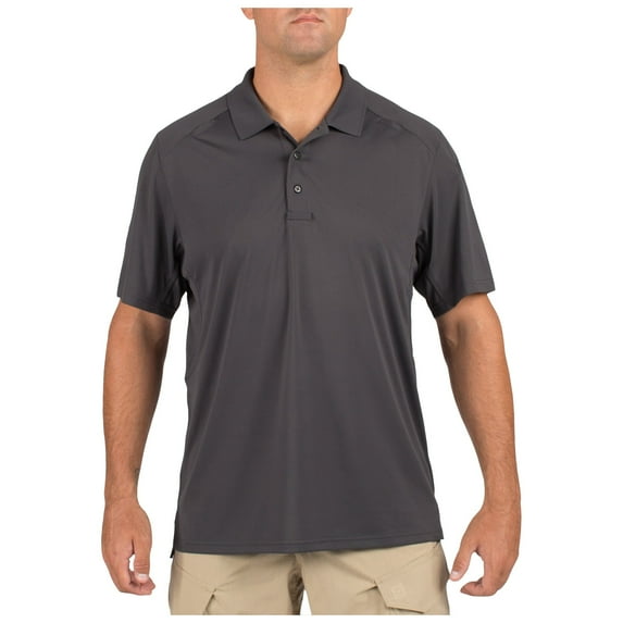 5.11 Work Gear Men's Helios Short Sleeve Polo Shirt, Moisture-Wicking, Quick-Drying, Charcoal, Large, Style 41192