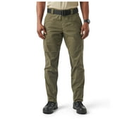 5.11 Work Gear Men's Icon Cargo Pant, 8 Pockets, Flex-Tac RipStop, Teflon Finish, Ranger Green, 28Wx36L, Style 74521