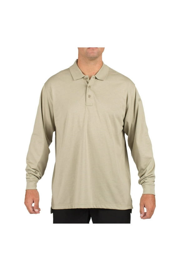 Work Gear Men's Jersey Knit Long Sleeve Polo, Cotton, Highly Resistant Fabric, Silver Tan, X-Large, Style 72360