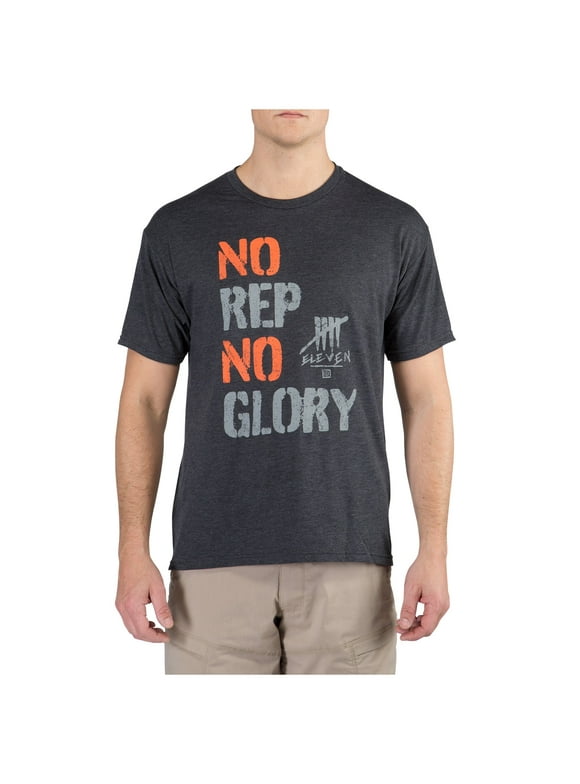 5.11 Work Gear Men's No Rep No Glory Tee, Peeling/Fading Resistant, Premium Graphics, Charcoal Heather, 2X-Large, Style 41191PZ
