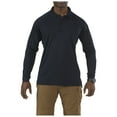thumbnail image 1 of 5.11 Work Gear Men's Performance Long Sleeve Polo Shirt, 100% Polyester, SmartWeave Fabric, Dark Navy, Small, Style 72049, 1 of 4