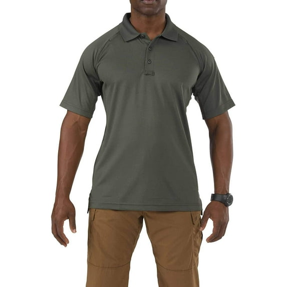 5.11 Work Gear Men's Performance Short Sleeve Polo Shirt, Moisture-Wicking Polyester, TDU Green, X-Large, Style 71049
