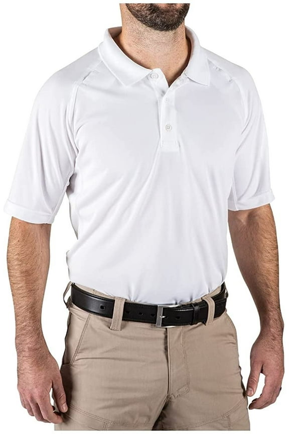 Work Gear Men's Performance Short Sleeve Polo Shirt, Moisture-Wicking Polyester, White, Large, Style 71049
