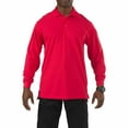 thumbnail image 1 of 5.11 Work Gear Men's Professional Long Sleeve Polo Shirt, Cotton Pique Knit, Reinforced Seams, Range Red, Medium, Style 42056, 1 of 3
