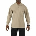 thumbnail image 1 of 5.11 Work Gear Men's Professional Long Sleeve Polo Shirt, Cotton Pique Knit, Reinforced Seams, Silver Tan, 2X-Large, Style 42056, 1 of 3