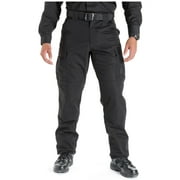 5.11 Work Gear Men's Ripstop TDU Work Pants, Adjustable Waistband, Lightweight Bottom, Black, Large, Long, Style 74003