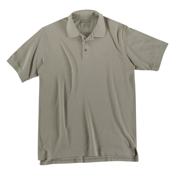 5.11 Work Gear Men's Short Sleeve Professional Polo Shirt, 100% Treated Cotton, Silver Tan, 5X-Large, Style 41060T