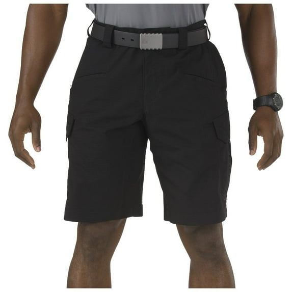 5.11 Work Gear Men's Stryke 11-Inch Inseam Shorts, Flex-Tac Ripstop Fabric, Black, 30, Style 73327