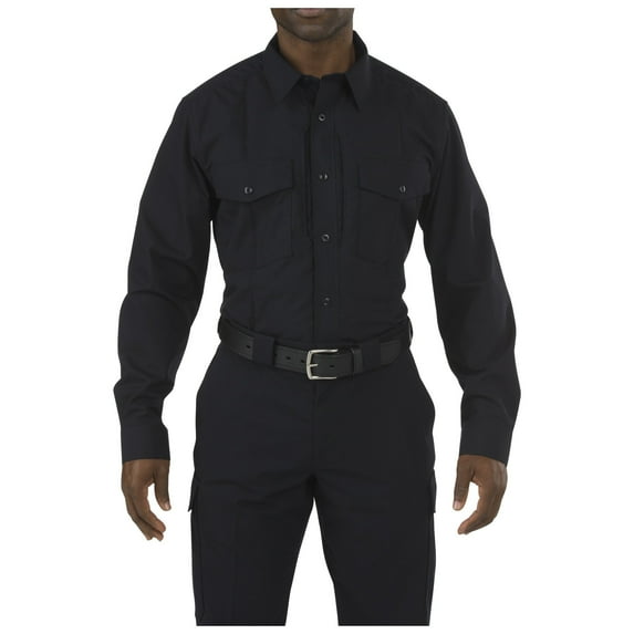 5.11 Work Gear Men's Stryke PDU Class B Long Sleeve Shirt, Teflon Treated Fabric, Midnight Navy, Small, Regular, Style 72074