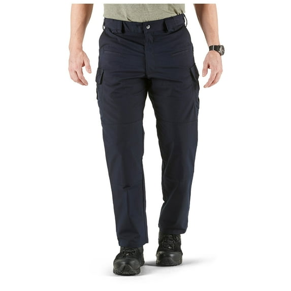 5.11 Work Gear Men's Stryke Pants, Adjustable Waistband, Stretchable Flex-Tac Fabric, Dark Navy, 28W x 32L, Style 74369