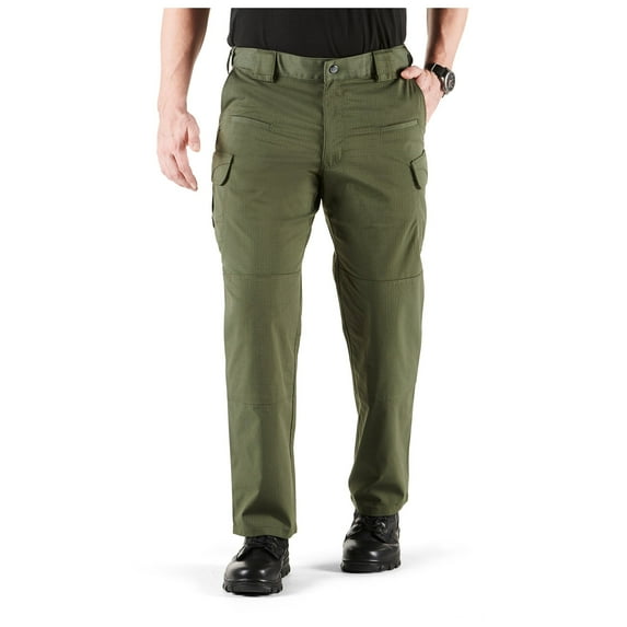 5.11 Work Gear Men's Stryke Pants, Adjustable Waistband, Stretchable Flex-Tac Fabric, TDU Green, 28W x 36L, Style 74369