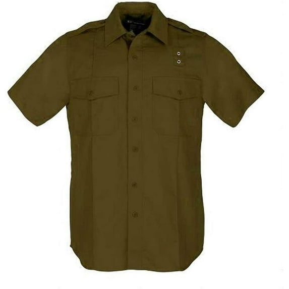 5.11 Work Gear Men's Taclite Class A PDU Short Sleeve Polo Shirt, Teflon Treatment, Brown, Large, Short, Style 71167
