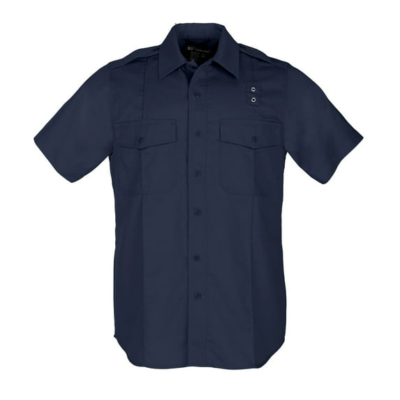 5.11 Work Gear Men's Taclite Class A PDU Short Sleeve Polo Shirt, Teflon Treatment, Midnight Navy, Medium, Short, Style 71167