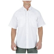 5.11 Work Gear Men's Taclite Pro Short Sleeve Shirt, Moisture Wicking Action, Quick Dry, White, Medium, Style 71175