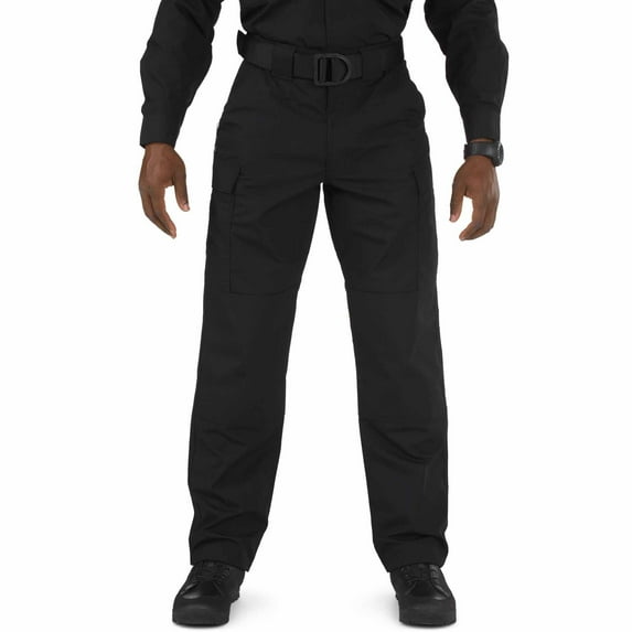 5.11 Work Gear Men's Taclite TDU Professional Work Pants, Polyester-Cotton Fabric, Black, Large, Short, Style 74280