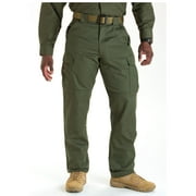 5.11 Work Gear Men's Twill TDU Pants, Poly-Cotton Fabric, TecTac System Compatible, TDU Green, X-Small/Long, Style 74004