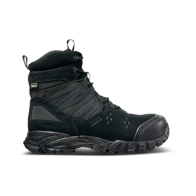 5.11 Work Gear Men's Union Waterproof 6-Inch Work Boots, Shock Absorbing Insole, Black, 7.5 Wide, Style 12390