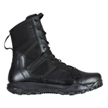 5.11 Work Gear Mens A/T All-Terrain 8-Inch Side Zip Boots, Full-Length Side Zipper, Slip Resistant, Black, 8 Wide, Style 12431