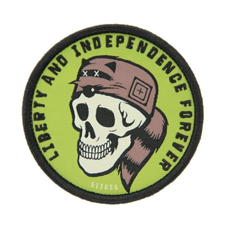 5.11 Work Gear POTM August Skull Patch, Hook Adhesive Back, Laser-Cut, Easy Attachment, Multi, 1 SZ, Style 81412