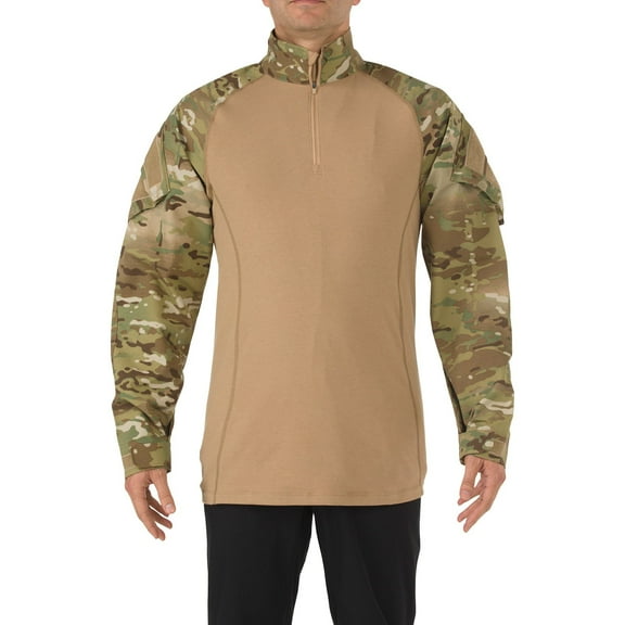 5.11 Work Gear Performance Shirt for Men, Multicam TDU Rapid Response, Long Sleeve, 1/4 Zip, 2X-Large, Style 72185ABR