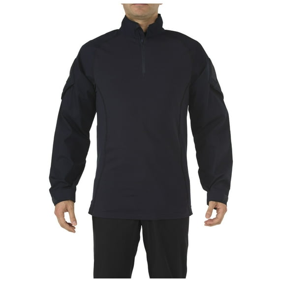 5.11 Work Gear Rapid Long Sleeve Shirt, Poly/Cotton Ripstop, Shoulder Pockets, Dark Navy, X-Small, Style 72194